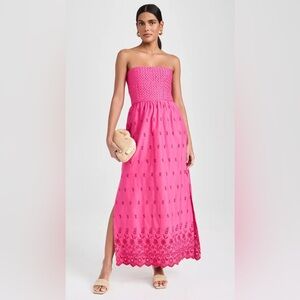 Elegant Pink Strapless Maxi Dress